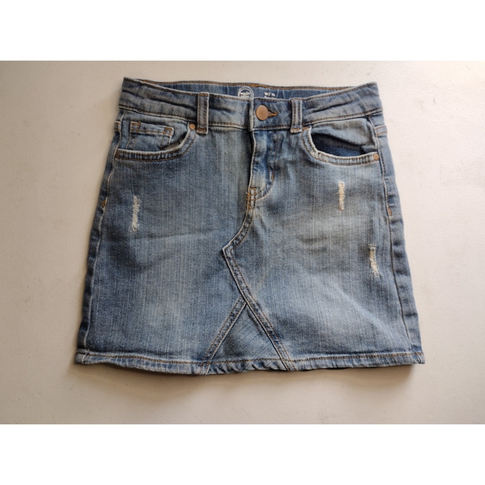 Wonder‎ Nation Kids Girls Denim Skirt Distressed Blue Size M 7 8